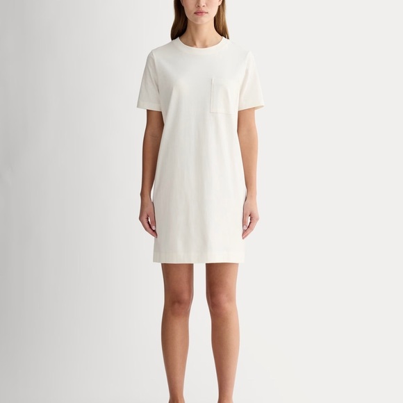 Everlane The Organic Cotton Weekend Tee Dress Light Yellow Medium - Picture 9 of 11